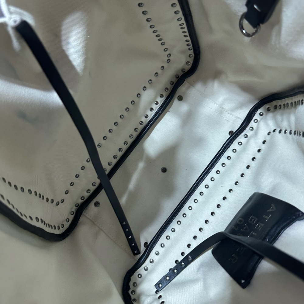 VALENTINO GARAVANI ❤️🌟ATELIER CREAM CANVAS TOTE BAG⭐️ - Picture 9 of 12
